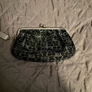 Coach Vintage Elegant Black and Silver Women's Clutch